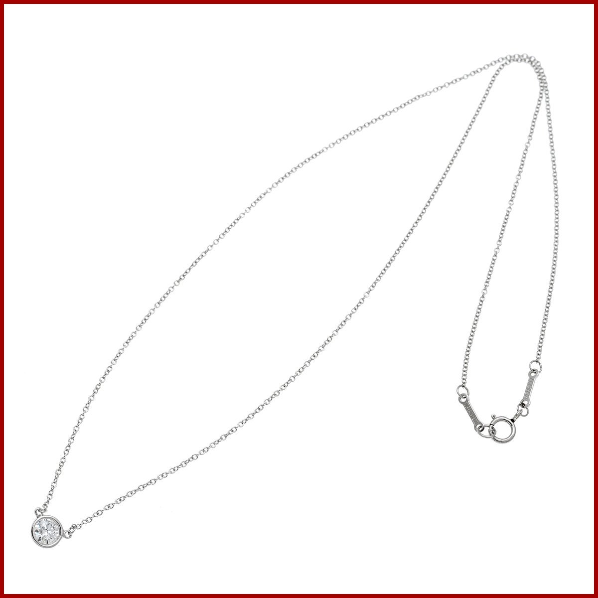  Tiffany visor yard diamond pendant necklace diameter 5.8mm 0.3ct and more Pt950 platinum beautiful goods new goods has been finished serial equipped 
