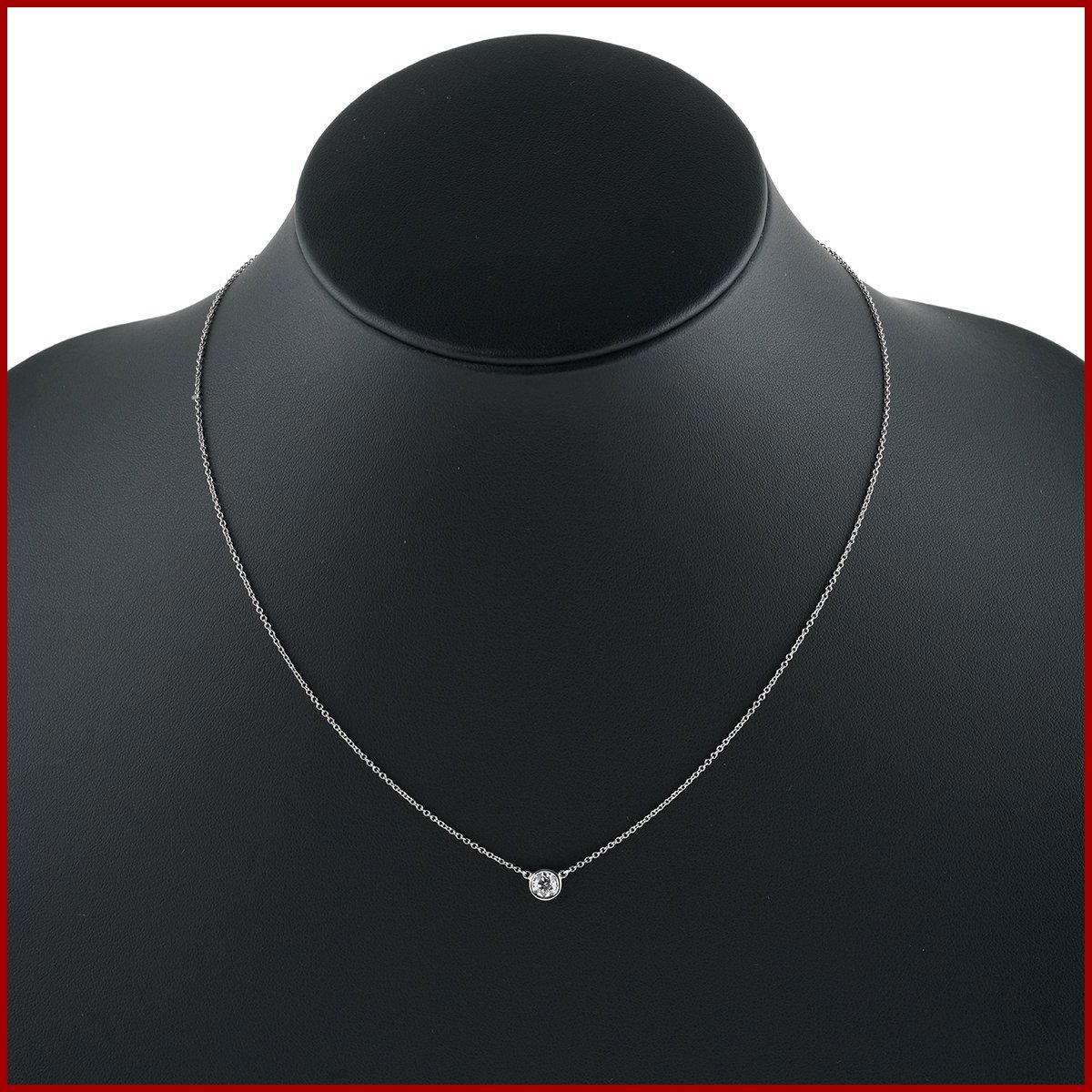  Tiffany visor yard diamond pendant necklace diameter 5.8mm 0.3ct and more Pt950 platinum beautiful goods new goods has been finished serial equipped 