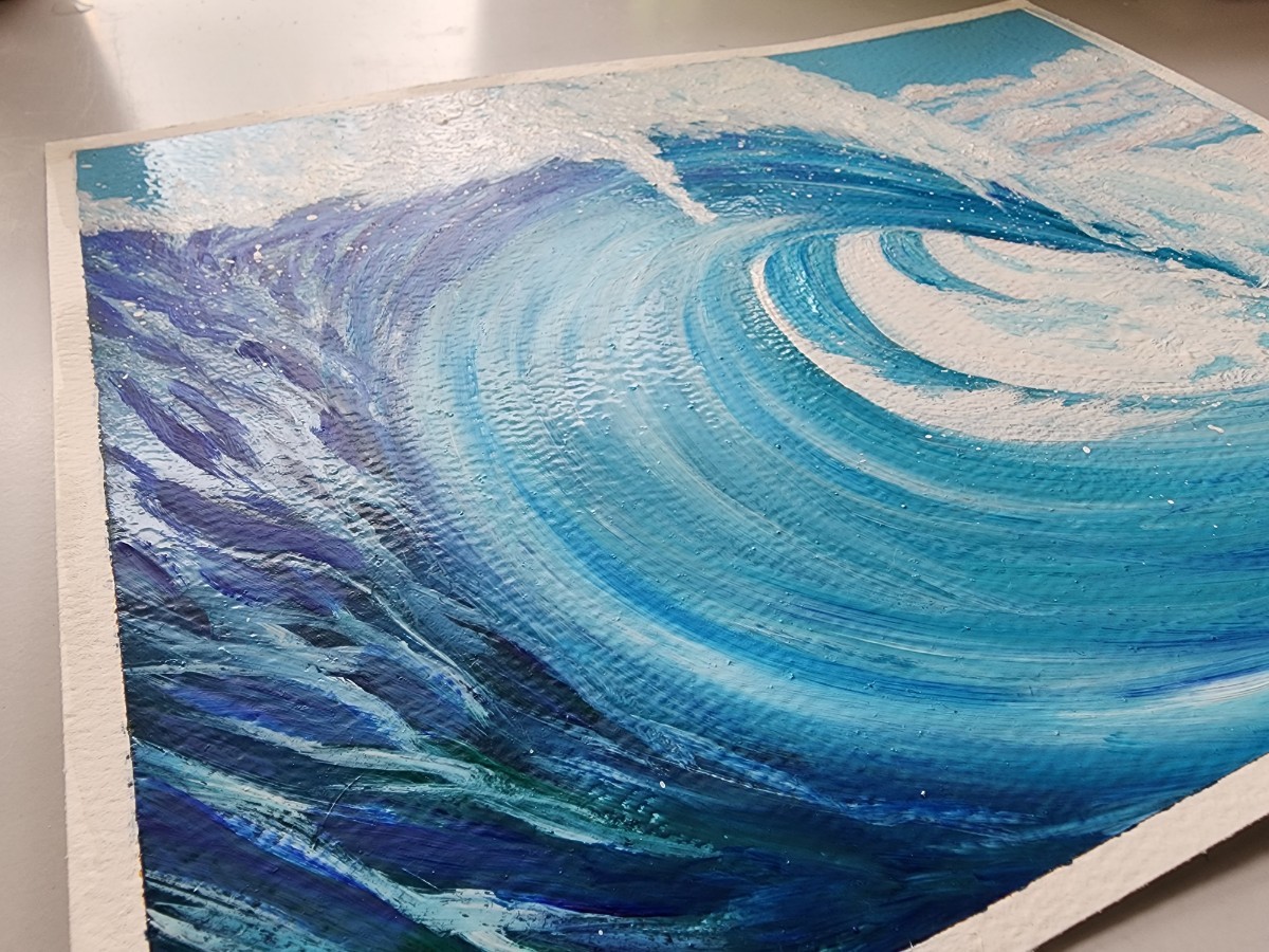 油絵　風景画　海の絵_画像7