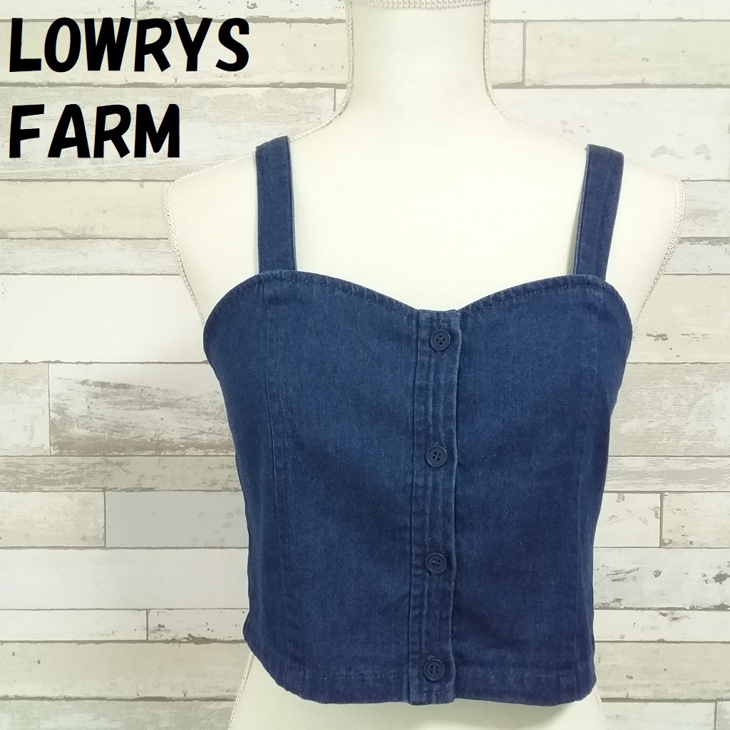 [ популярный ]LOWRYS FARM/ Lowrys Farm Denim бюстье голубой размер L новый товар не использовался с биркой /6042