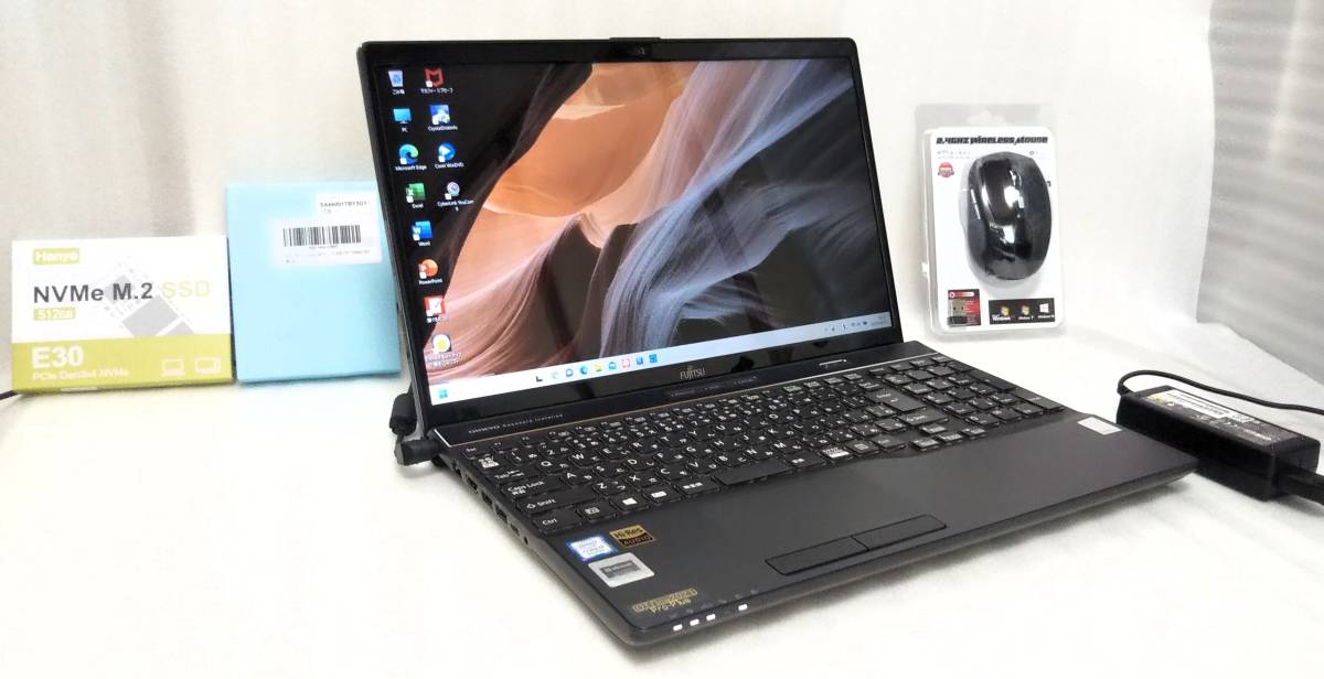 富士通 LIFEBOOK AH53/D1 Win11 極美品 Core i7 第8世代 CPU8565U メモリ16GB Fhd1920x1080 新品M.2SSD 512GB+新品SSD 1TB Office2021 _画像1