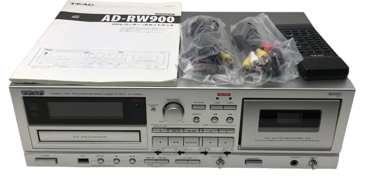 (003174)TEAC CD/カセットレコーダー USB接続対応 シルバー AD-RW900-S