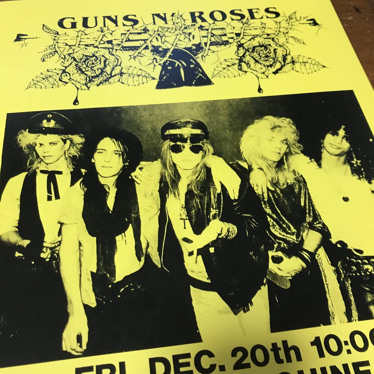  poster *Guns N\' Roses 1985 Major debut front LAgig poster replica *GN\'R/ gun z* and * low zez