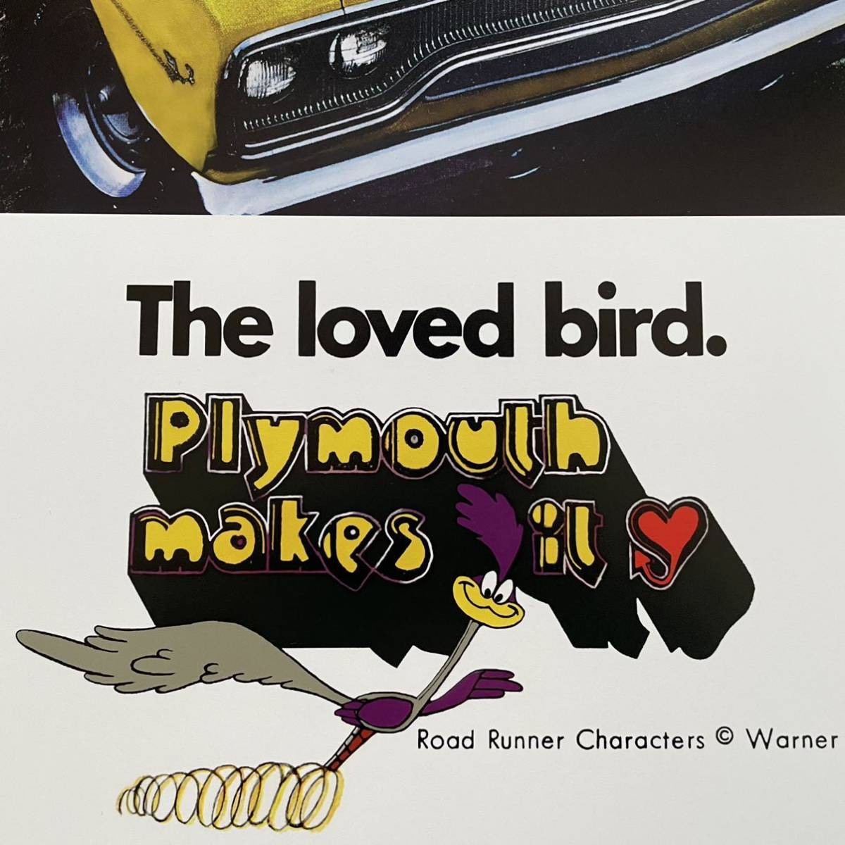  постер *1970 plymouth Roadrunner *The Loved Bird* реклама *Mopar/mopa-/ мускл машина /Dodge/Plymouth/ Ame машина / Setagaya основа 