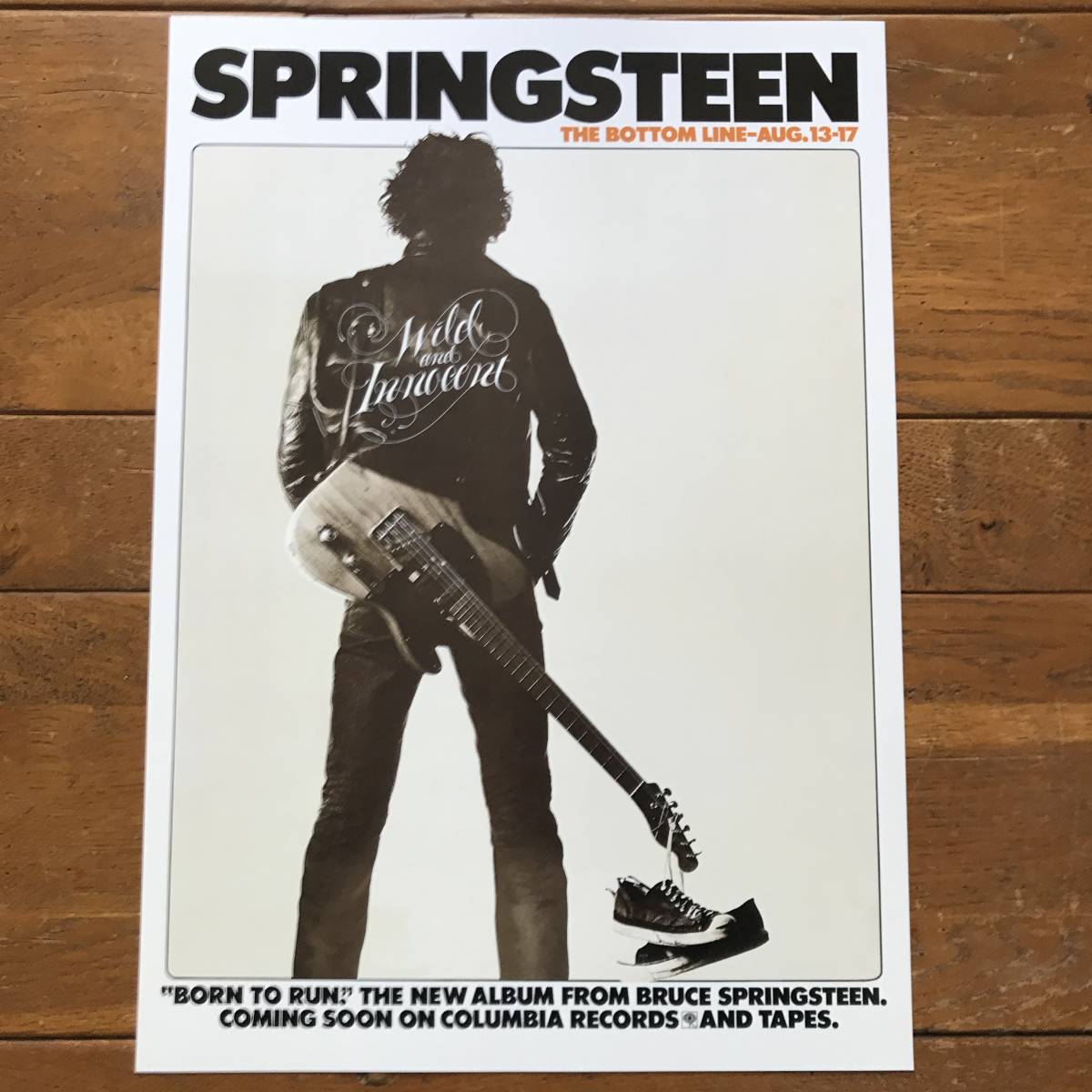ポスター★ブルース・スプリングスティーン 1975 NY ボトムライン★Bruce Springsteen/明日なき暴走/Born to Run_ポスターサイズ：42cm × 29.7cm