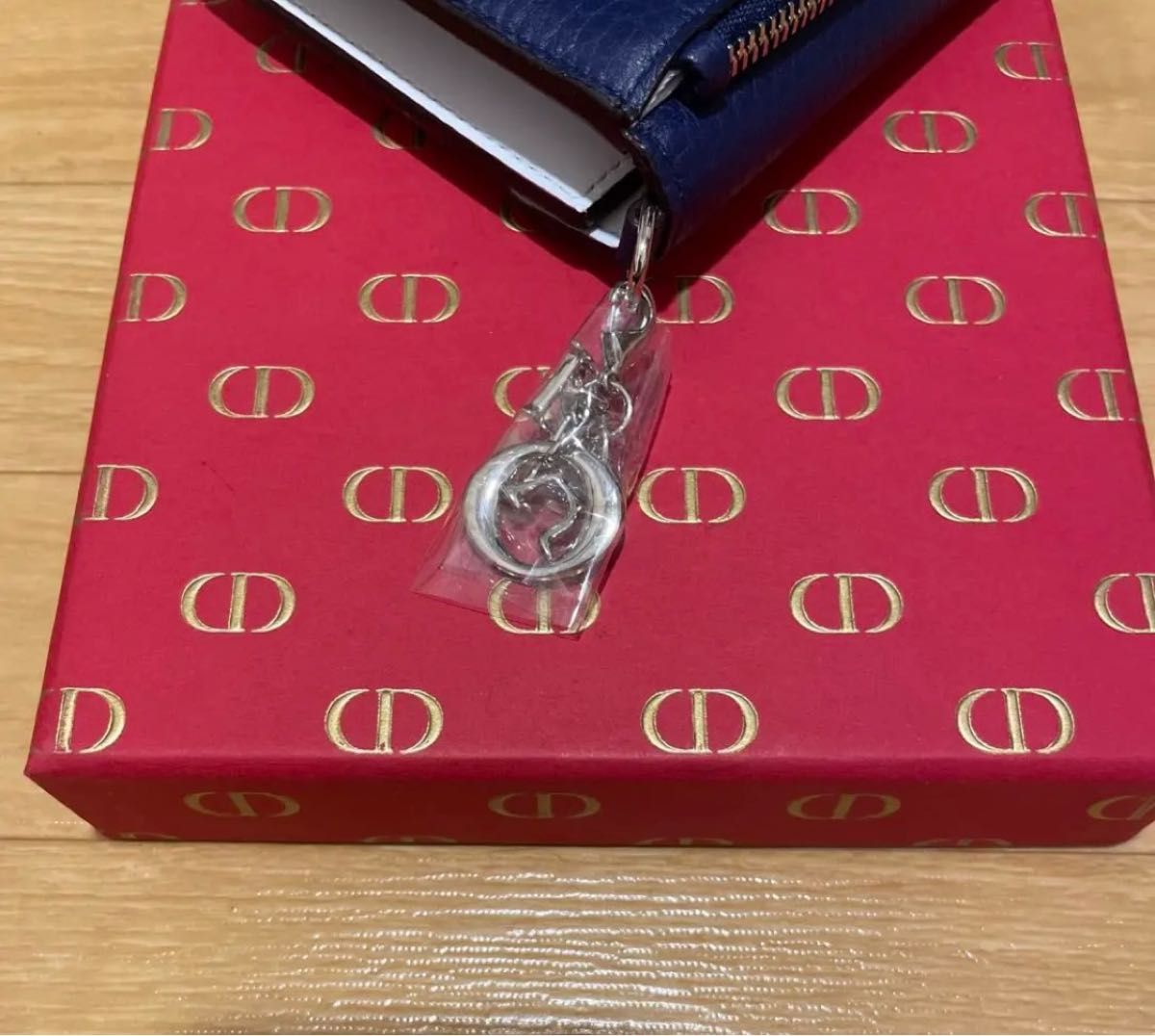 Christian Dior ディオール 三つ折り財布 ネイビー ディオリッシモ