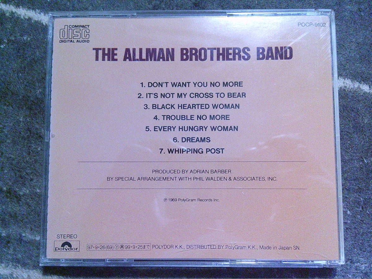 THE ALLMAN BROTHERS BAND[ALLMAN BROTHERS BAND]CDの画像2