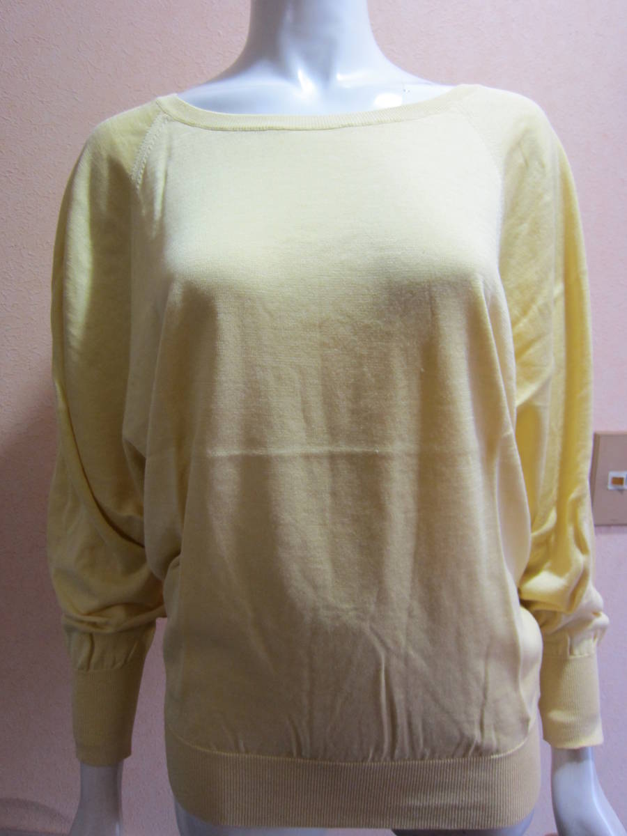  silk silk Untitled UNTITLED lady's 2 light knitted cut and sewn do Le Mans tops yellow ta38