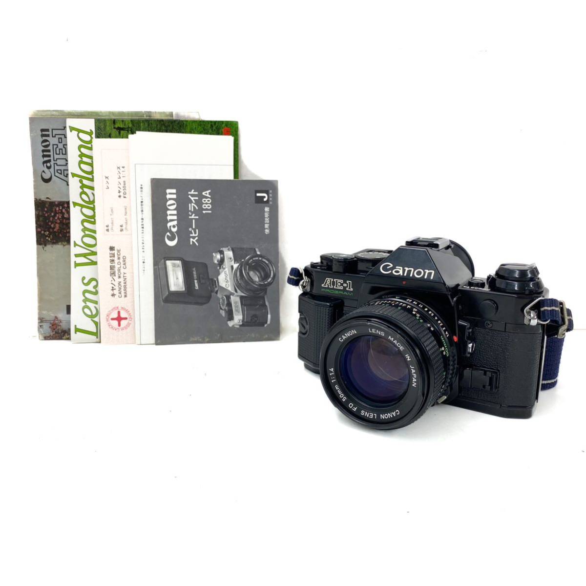 埼P♪ Canon キヤノン AE-1 PROGRAM ブラック ボディ + LENS FD 50mm 1
