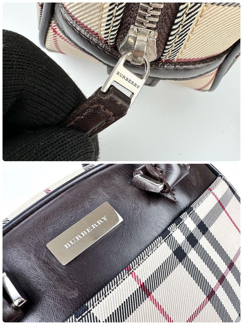  Burberry Mini Boston one миля сумка noba проверка бежевый Brown чай кожа BURBERRY дорожная сумка портфель для мужчин и женщин 