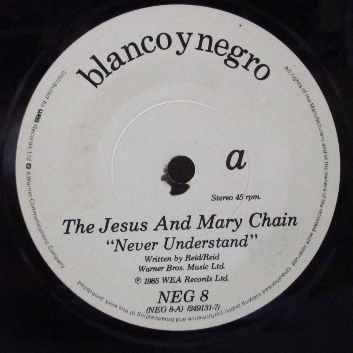 JESUS AND MARY CHAIN， THE-Never Understand (UK オリジナル・ペーパーラベ_画像3