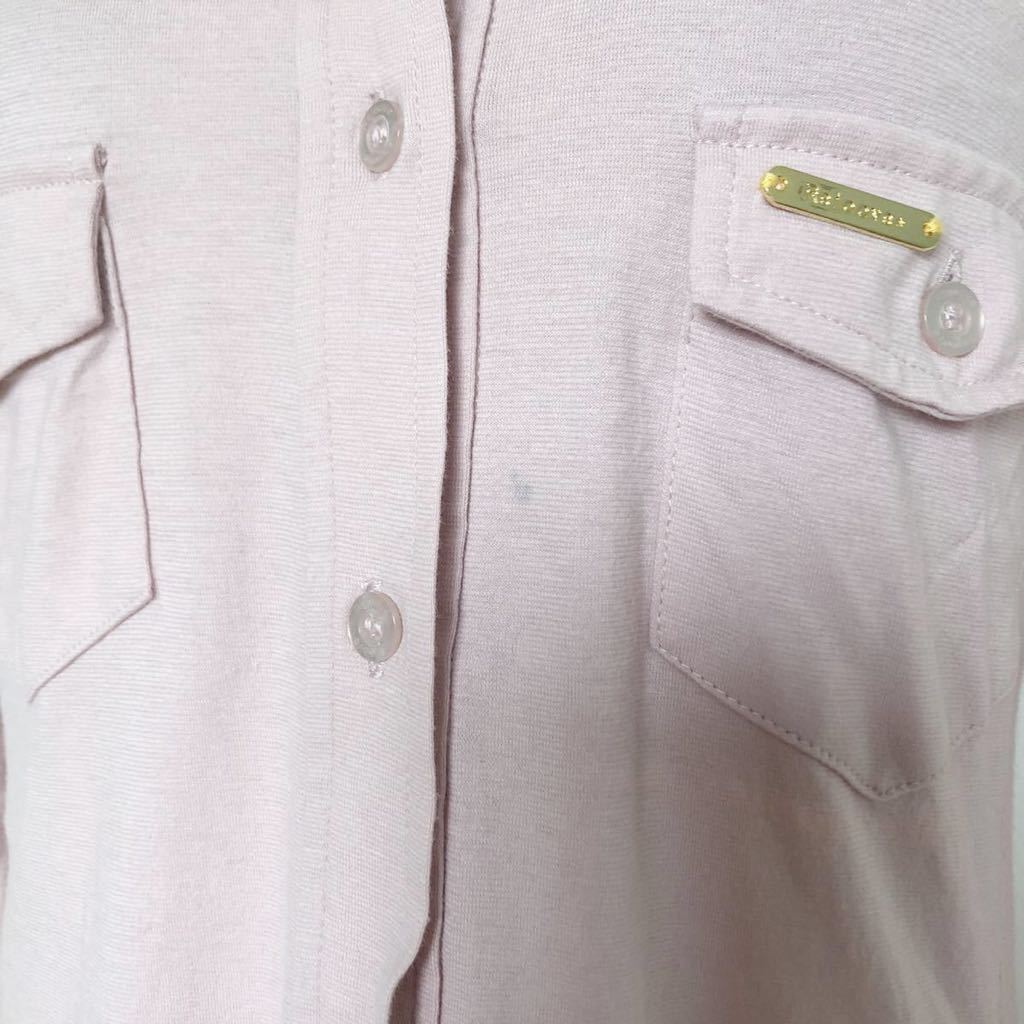 Rejoove レジューヴ　長袖　襟付き　カットソー　くすみピンク　ポロシャツ ９　★1000_色移りのシミあり