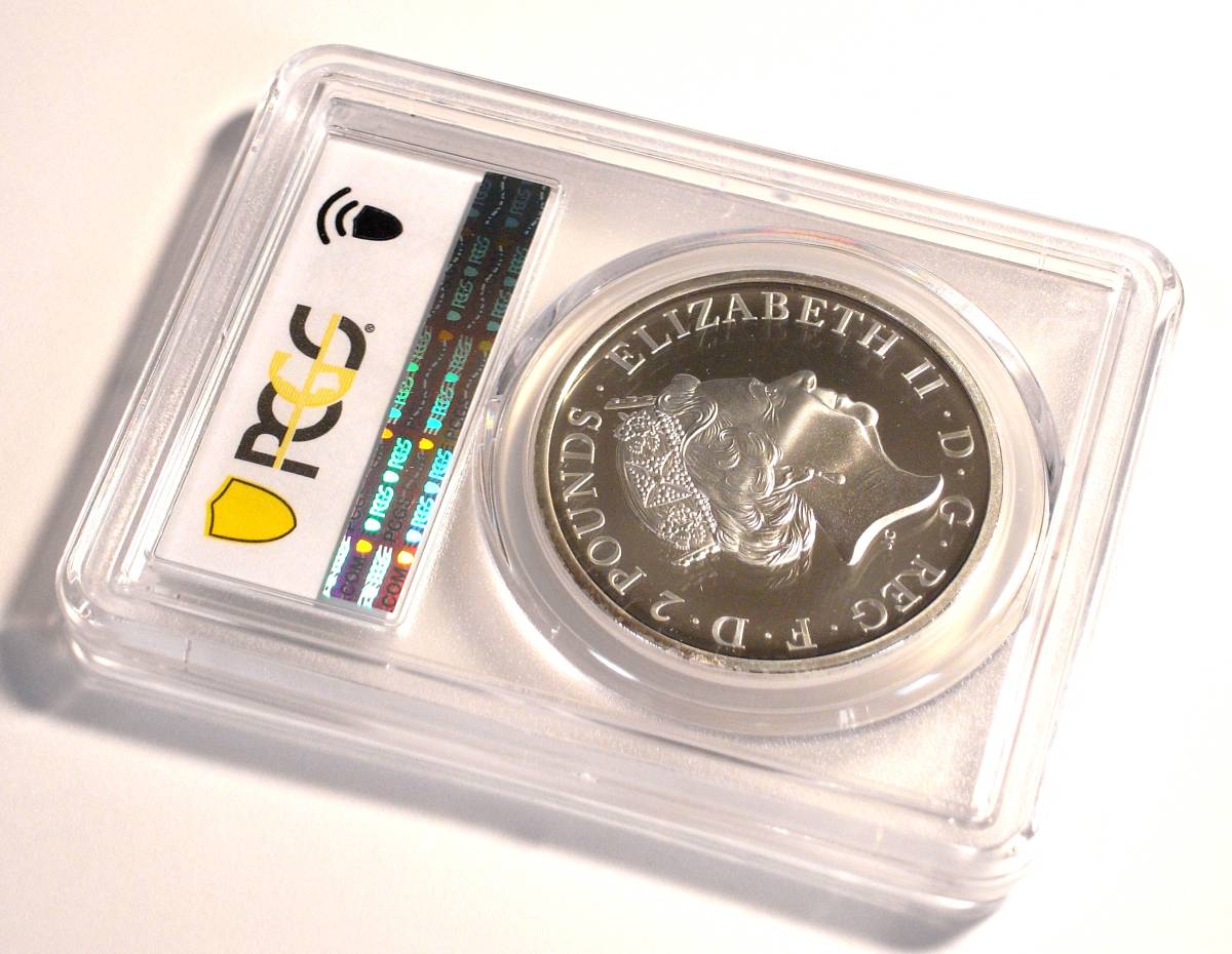 【準最高鑑定】2022 イギリス テューダービースト イングランドのライオン 2ポンド 銀貨 PCGS PR69DCAM 元箱・説明書・COA付 (NGC PF)_画像10