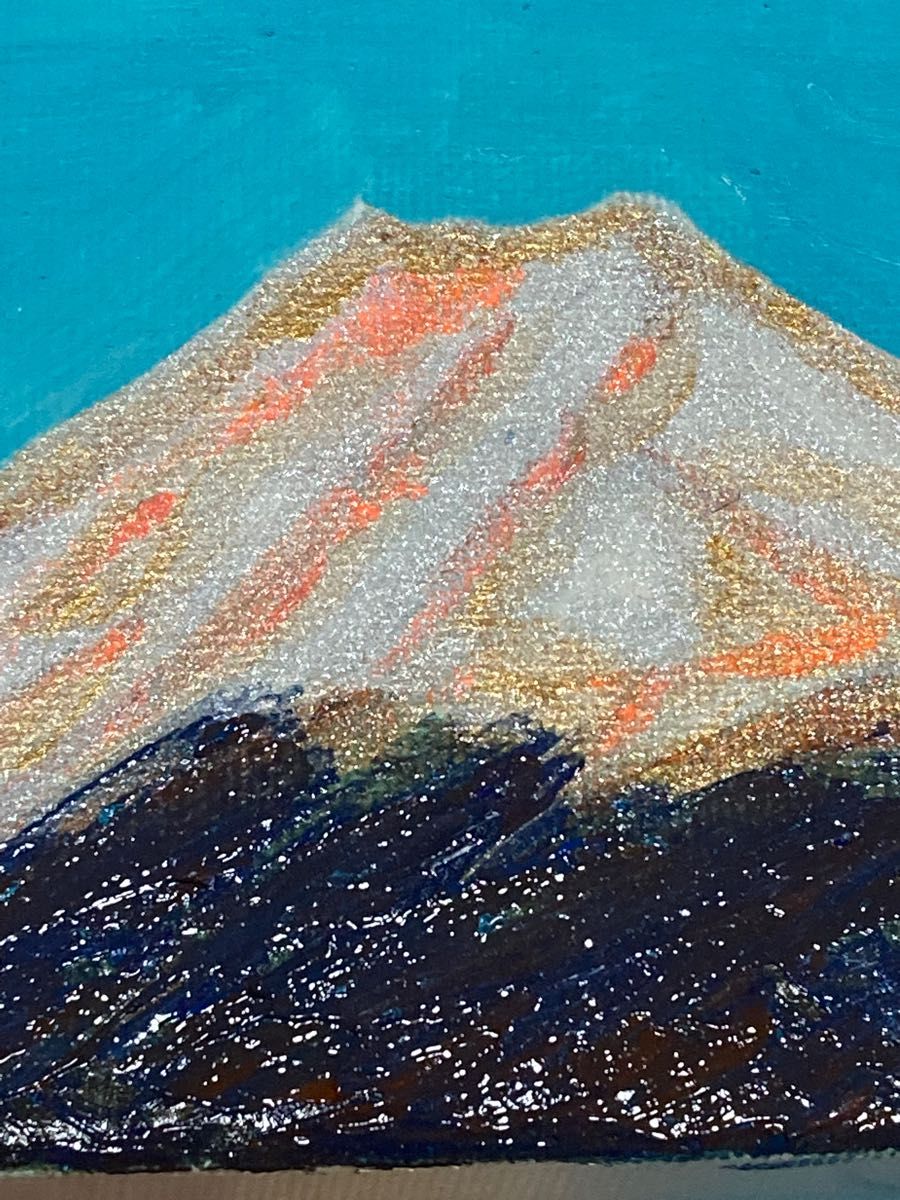 富士山　油絵　極小