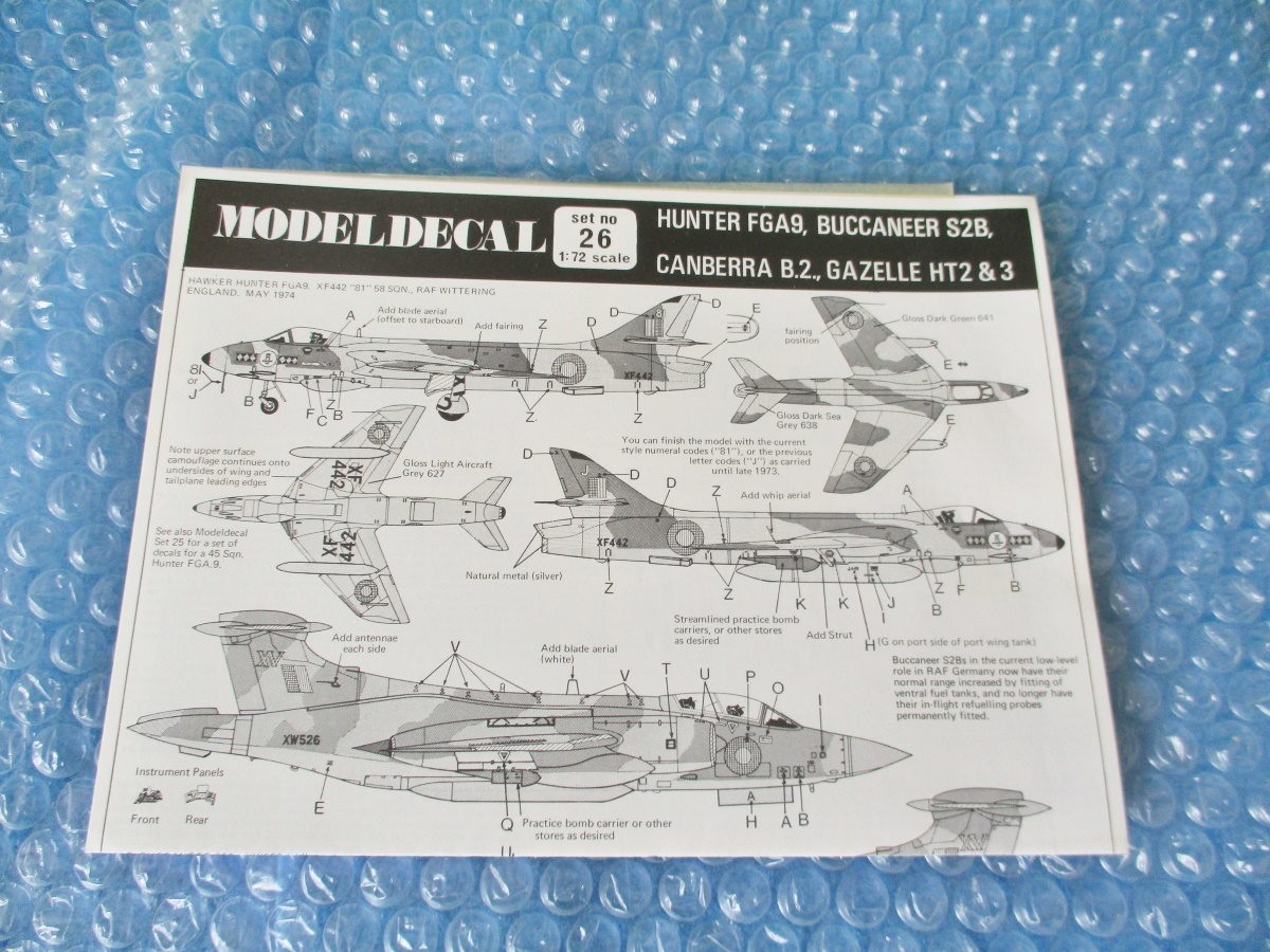 デカール モデルデカール 1/72 set no 26 軍用機デカール 稀少 未使用 プラモデル_画像2