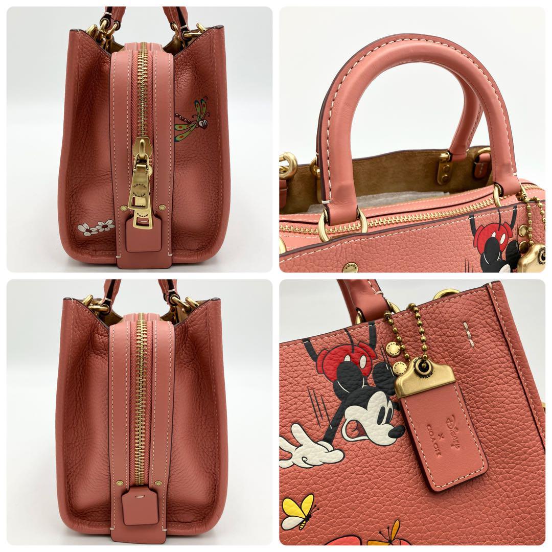 【未使用】 コーチ ローグ25 ディズニー コラボ　ハンドバッグ　3way COACH DISNEY ショルダーバッグ トップハンドル ミッキーマウス  花柄