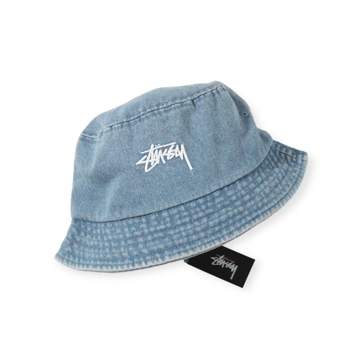 ◆日本未発売◆STUSSY Denim Stock バケットハット　ホワイトロゴ　ステューシー　デニムハット　CAP_画像2