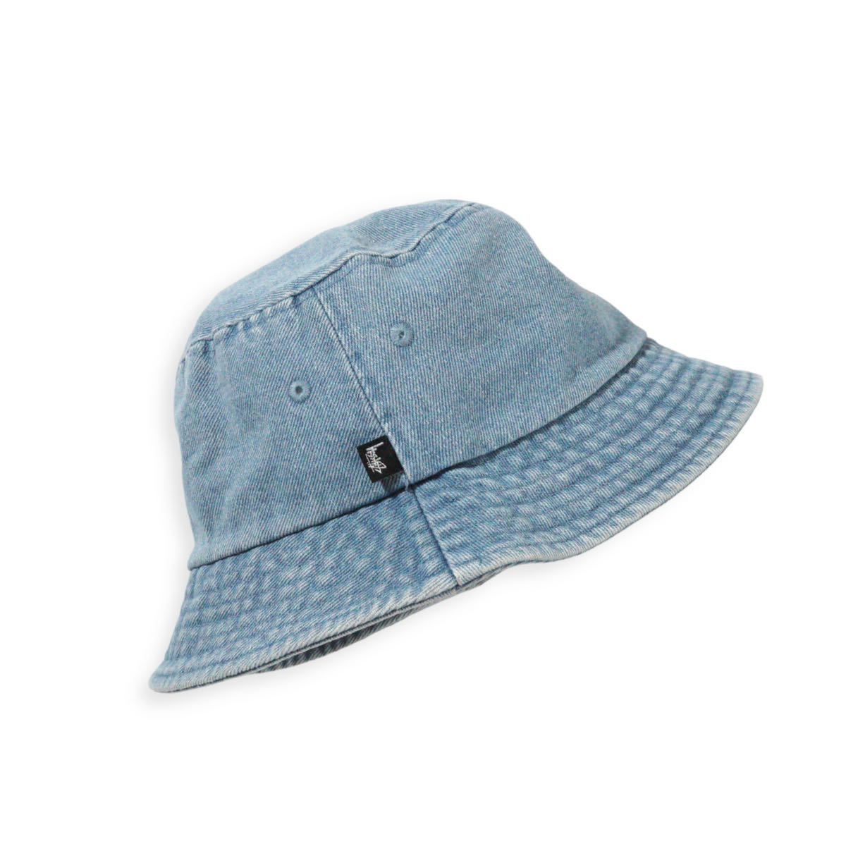 ◆日本未発売◆STUSSY Denim Stock バケットハット　ホワイトロゴ　ステューシー　デニムハット　CAP_画像3