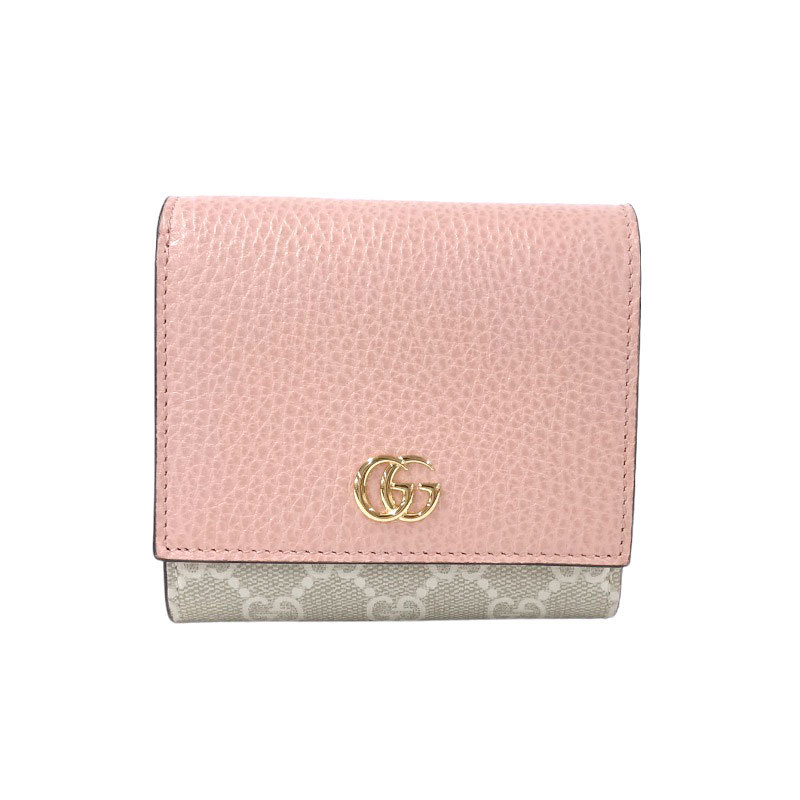 お気にいる】 グッチ GUCCI 中古 レディース 二つ折り財布 レザー/GG