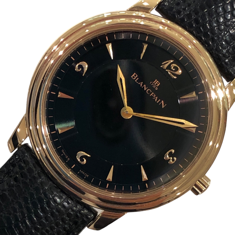 ブランパン BLANCPAIN ニュークラシック 2021-3630-55 ブラック K18PG 腕時計 メンズ 中古