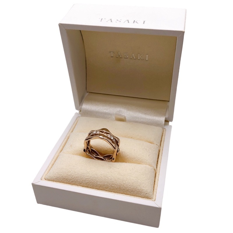 tasakiTASAKIlabero3 low diamond ring K18 pink gold jewelry used 