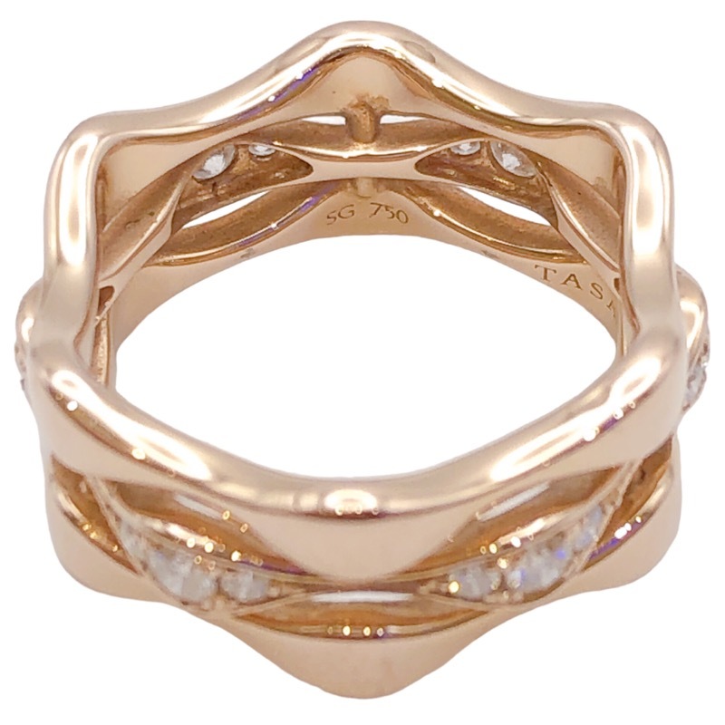 tasakiTASAKIlabero3 low diamond ring K18 pink gold jewelry used 