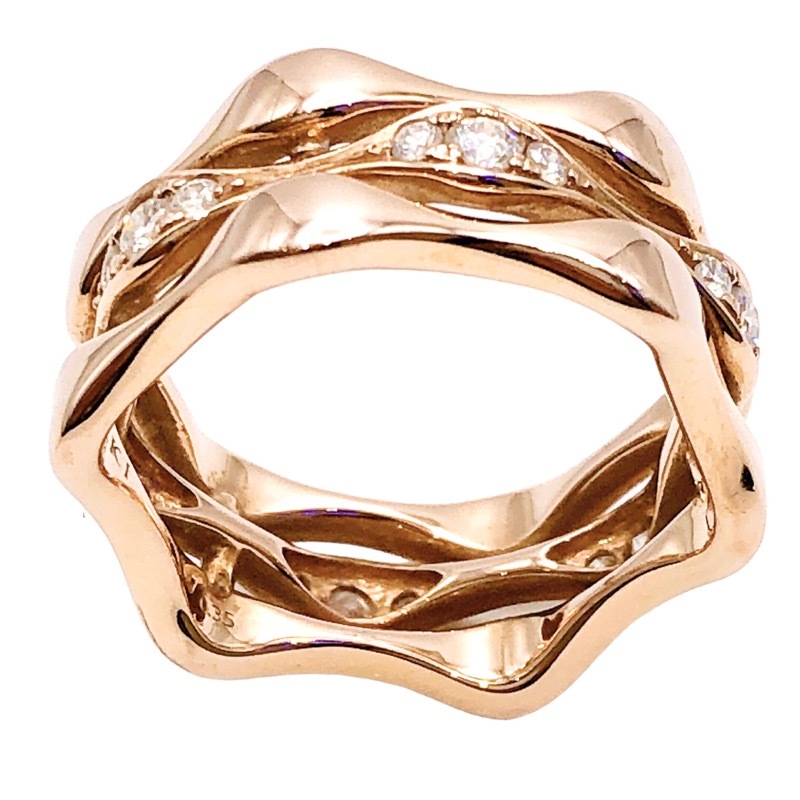tasakiTASAKIlabero3 low diamond ring K18 pink gold jewelry used 