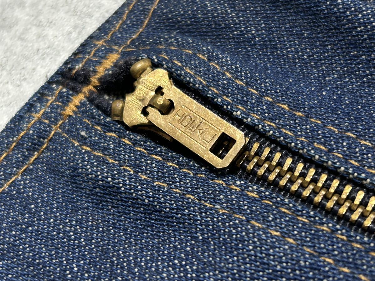 70s dead stock Wrangler Denim clutch bag Logo patch attaching Wrangler brass IDEAL zipper ultra rare hard-to-find 1 point thing .8269