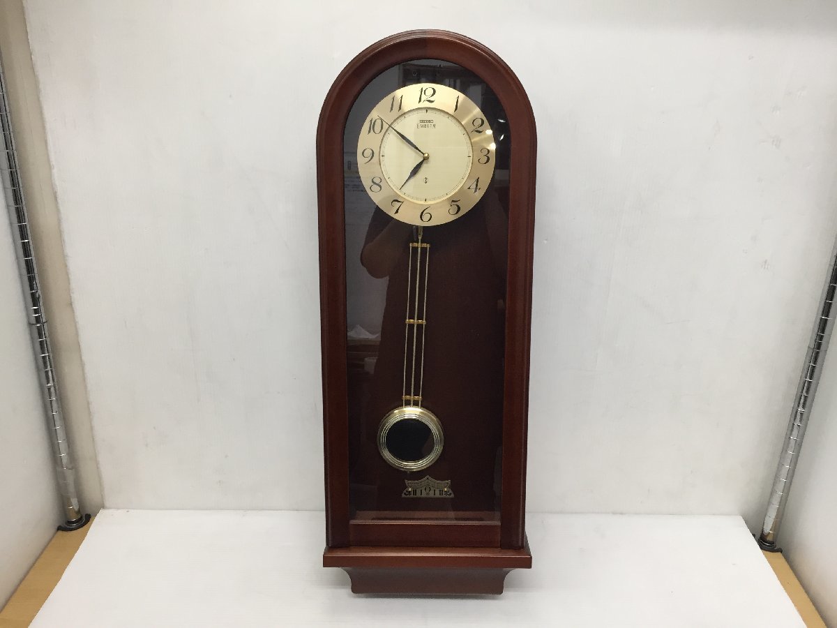 ☆SEIKO セイコー EMBLEM 掛け時計 振り子時計 クオーツ レトロ