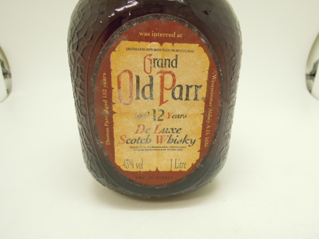 O690 ★ Grand Old Parr グランド オールドパー 12年 DE LUXE デラックス スコッチウィスキー 1000ml 43% 古酒★ 未開栓 長期保管_画像7