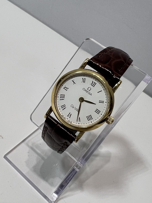 最新な De オメガ OMEGA Ville 稼働品 クォーツ ホワイト文字盤 腕時計