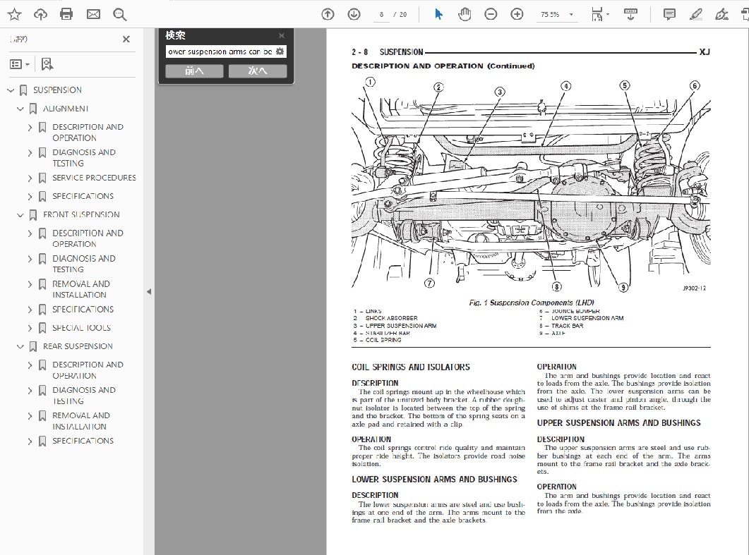  Jeep GEEP Cherokee XJ (1984-2001) Work shop & repair & wiring diagram service book 