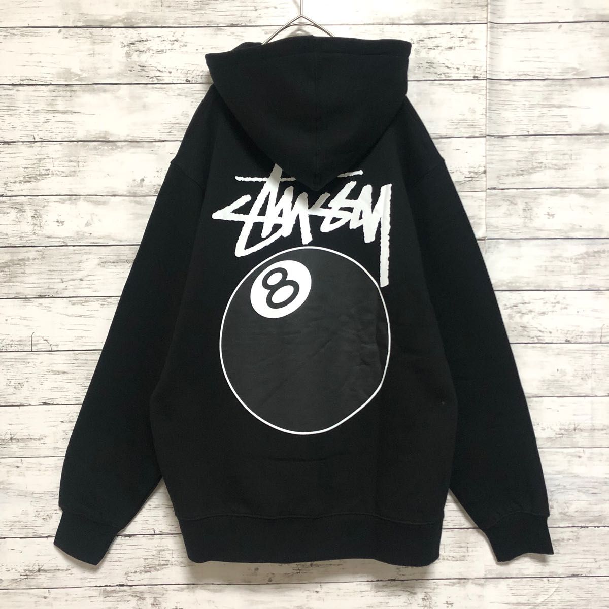 新品】stussy スウェットパーカー サイズXL ブラック 8ボール-