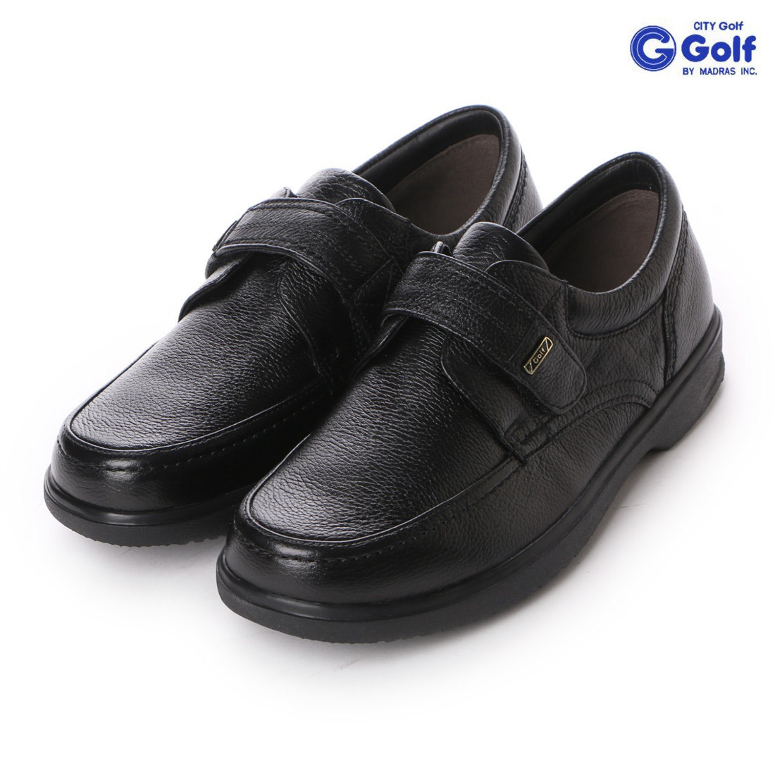 ▲シティ ゴルフ City Golf GF904 メンズ スリッポン カジュアル シューズ 本革 ブラック Black 黒 24.5cm (0910010394-bk-s245)