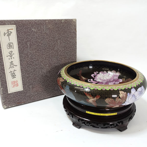 ■ 中国景泰藍 中国雑貨 中国景泰藍 台座付 手水鉢 (0220466382)のサムネイル