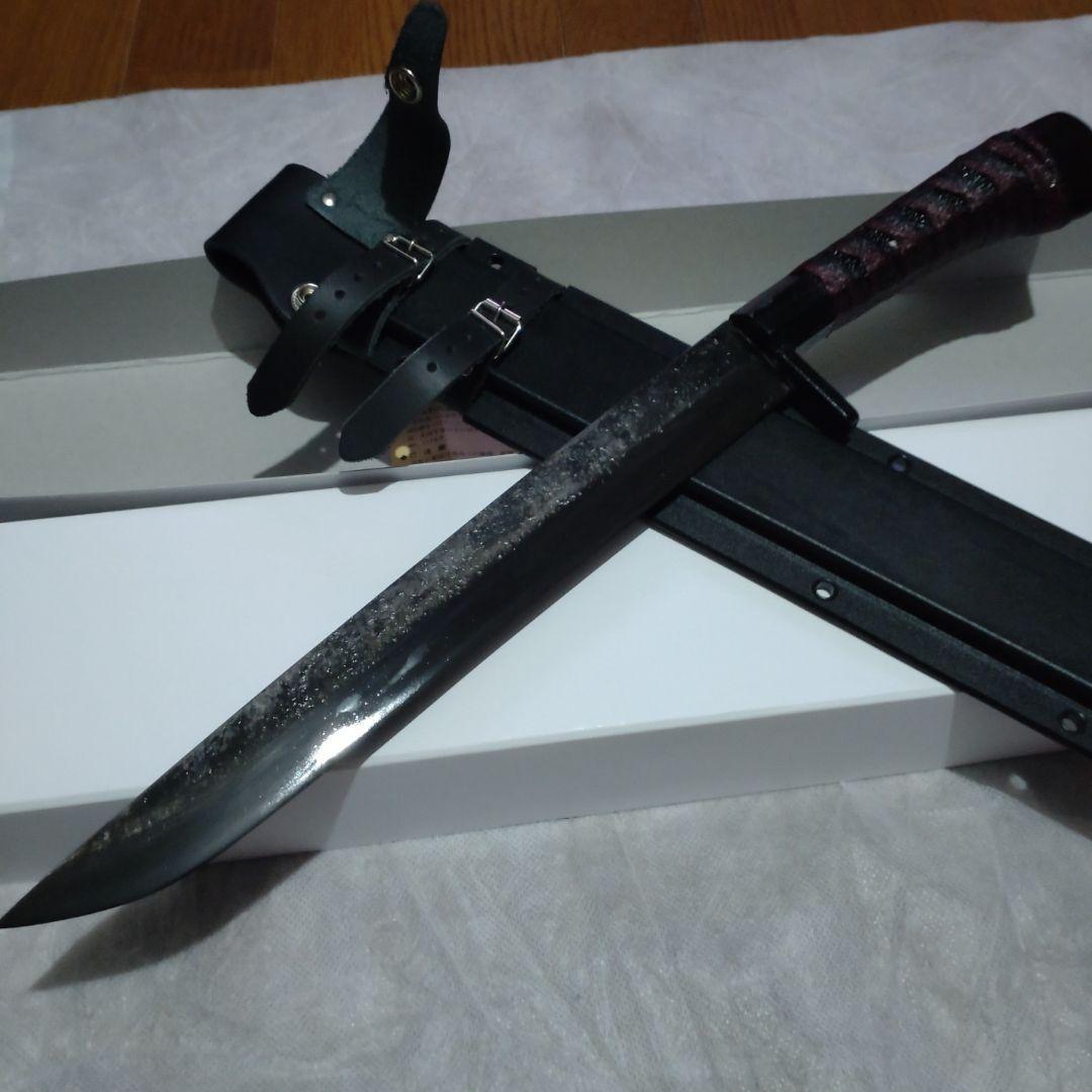 レッドオルカ 1尺剣鉈 黒打甲伏せ造り 黒錆付 糸巻赤×黒 エイ革黒|代購幫