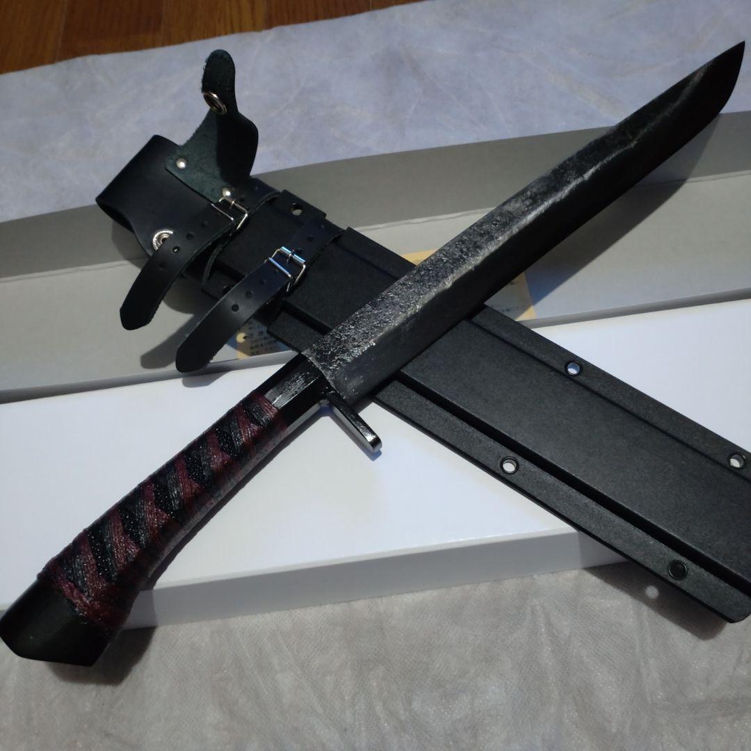 レッドオルカ 1尺剣鉈 黒打甲伏せ造り 黒錆付 糸巻赤×黒 エイ革黒|代購幫