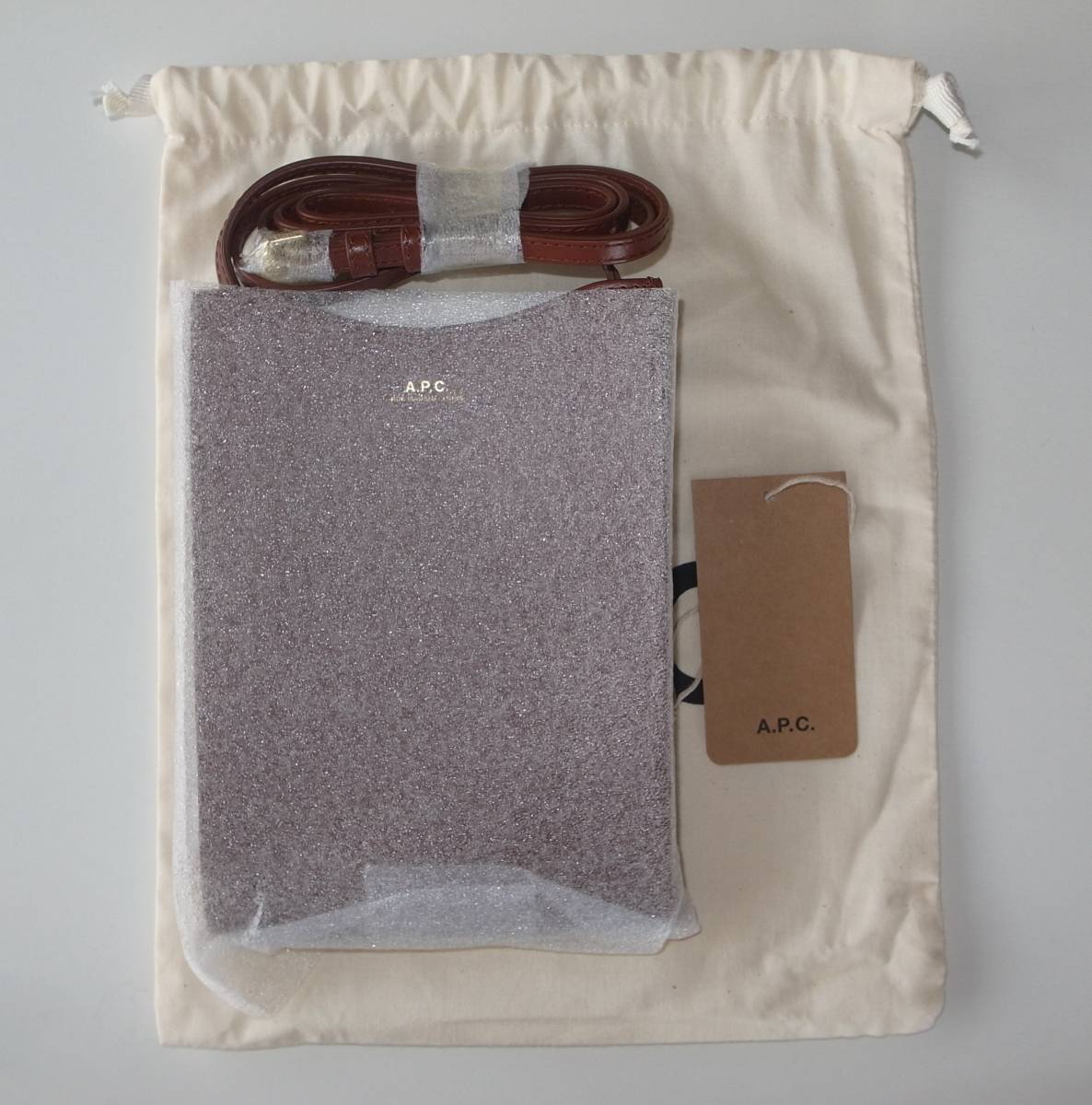 APC jamie neck pouch ミニバッグ ショルダーバッグ brown_画像5