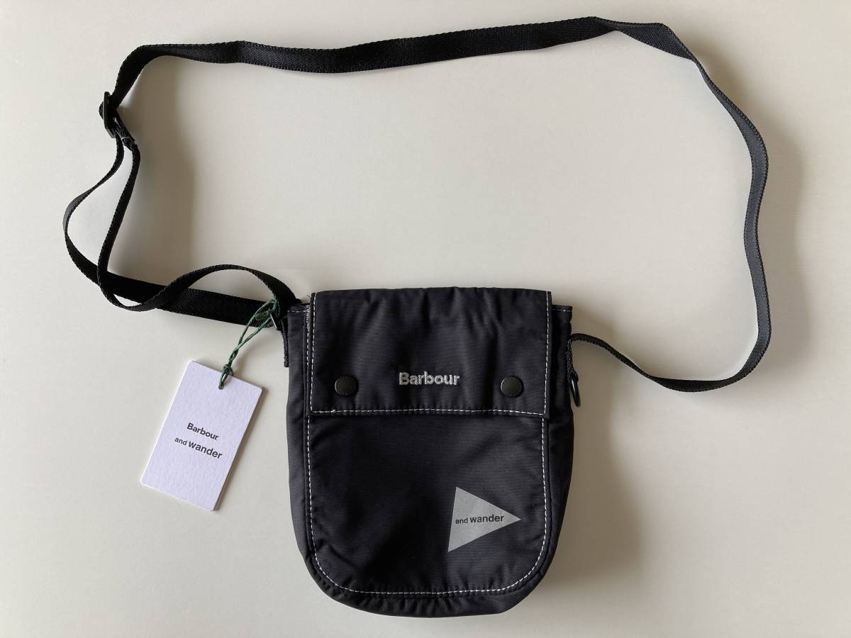 Barbour × and wander ショルダーバッグ pocket shoulder pouch black 22AW