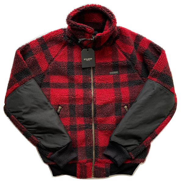 処分フィルソンFILSON メンズシェルパFleece Jacket XSサイズ （大きめ）レッドブラックチェック柄 Patagoniaパタゴニア新品未使用_画像1