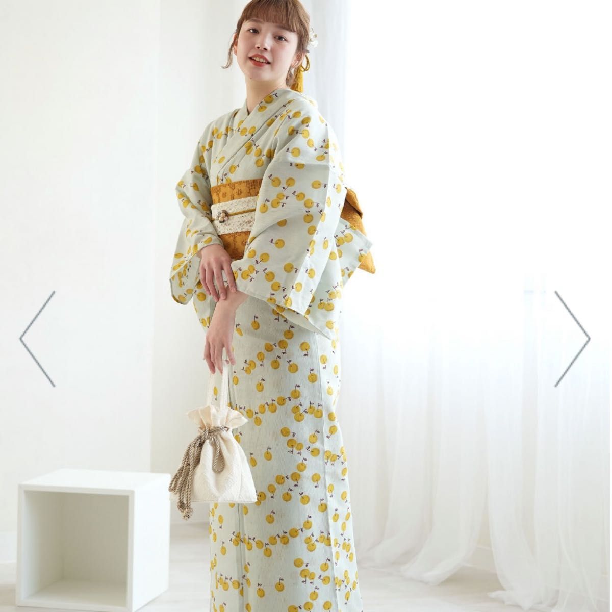 浴衣コラボ浴衣 単品梨 ミント|PayPayフリマ