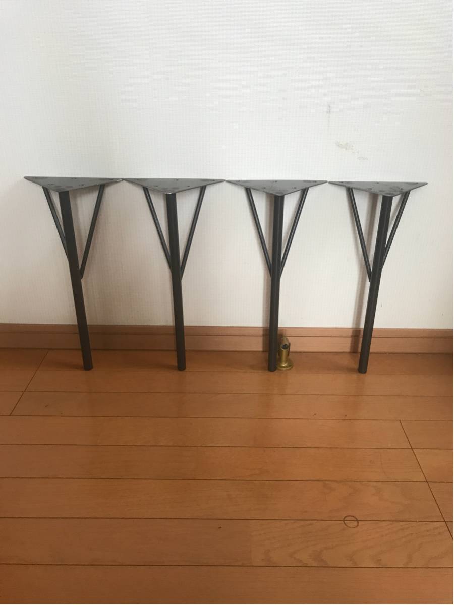 【新製品】テーブルのアイアン脚4本1組高さ約40センチ 机 丸鋼支え棒 φ9_画像1