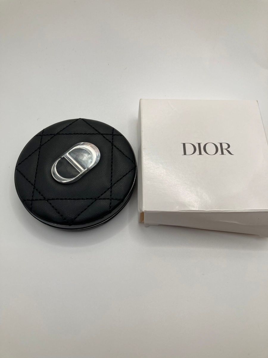DIOR コンパクトミラー ブラック ノベルティ 箱付き ダブルミラー-