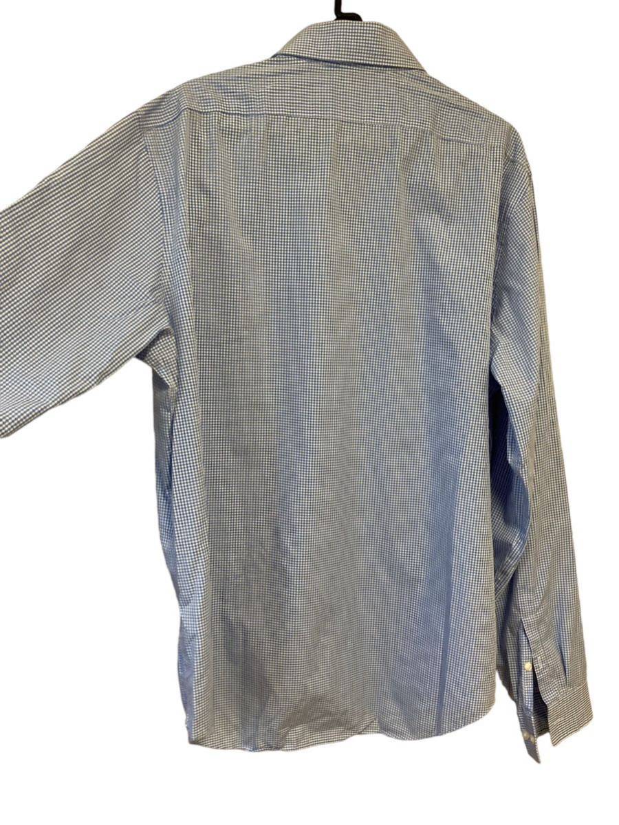 [ ultimate beautiful goods same day shipping ] Calvin Klein blue white check long sleeve shirt Calvin Klein cotton XL