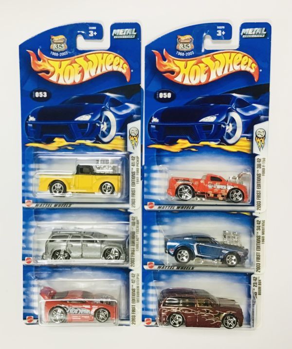 ○ MHA122 ホットウィール Hot Wheels FORD F-150 1968MUSTANG CADILLAC ECLIPSE 他　2003 FIRST EDITIONS 6種セット　バンダイ版_画像1