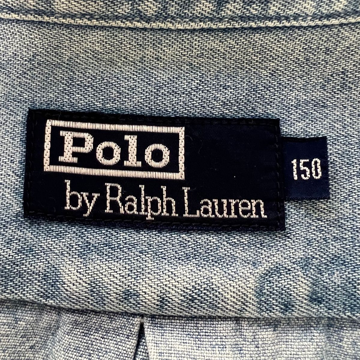 90S ポロ ラルフローレン 長袖 デニムシャツ インディゴブルー 150