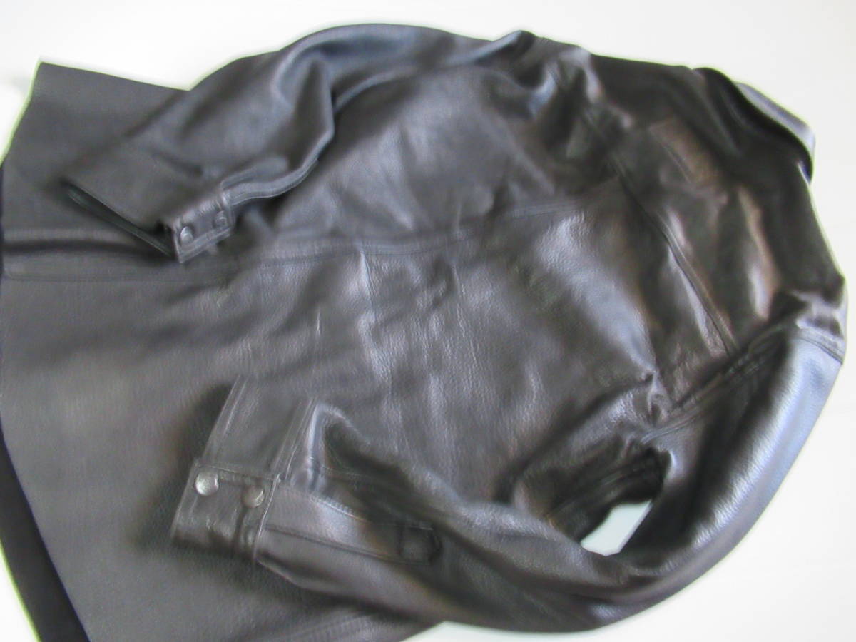 BRANDEDブランデッド　厚手柔らかレザーウエスタンシャツジャケット黒M ビッグサイズ_画像4