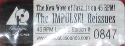 ☆ 新品未開封 ☆ Analogue Productions Impulse! / Elvin Jones (エルヴィン・ジョーンズ) Dear John C. / 45rpm 180g 2LP _画像3