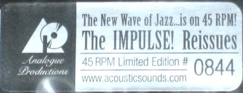 ☆ 新品未開封 ☆ Analogue Productions Impulse! / Duke Ellington (デューク・エリントン) Meets Coleman Hawkins / 45rpm 180g 2LP _画像3