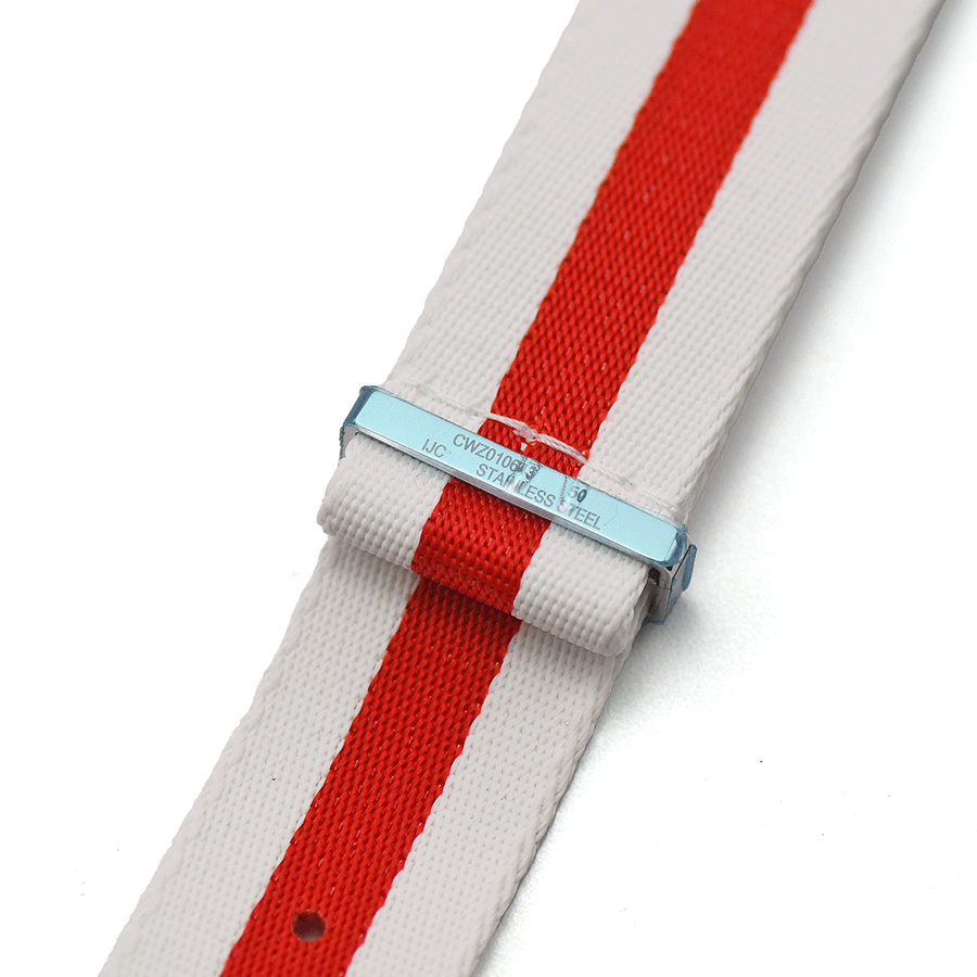 OMEGA Omega NATO strap original clock belt nylon white / red 21mm width unused goods 